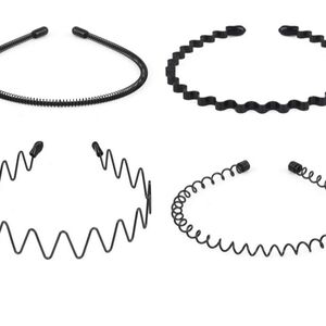 BLACK METAL HEADBANDS RUST FREE SET OF 4